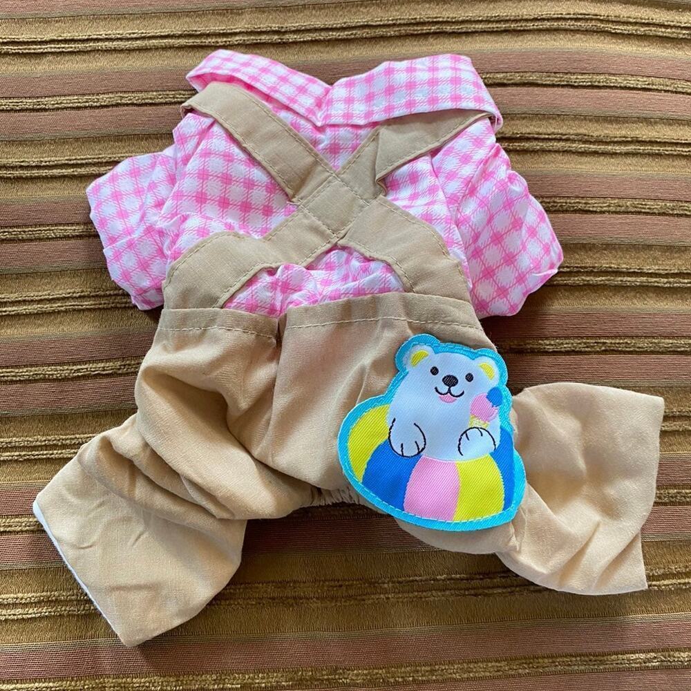 Dog Outfit Dress-Up XS Pink/Blue Khaki Girl Boy Trouser Pants Shirt Clothing